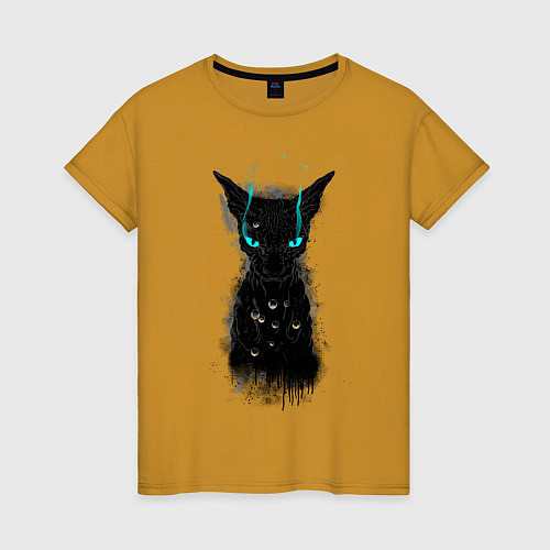 Женская футболка Dark Cat / Горчичный – фото 1
