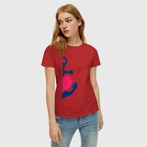 Женская футболка Якорь / Красный – фото 3