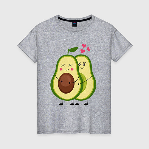 Женская футболка Влюбленные Веганы Авокадо / Меланж – фото 1