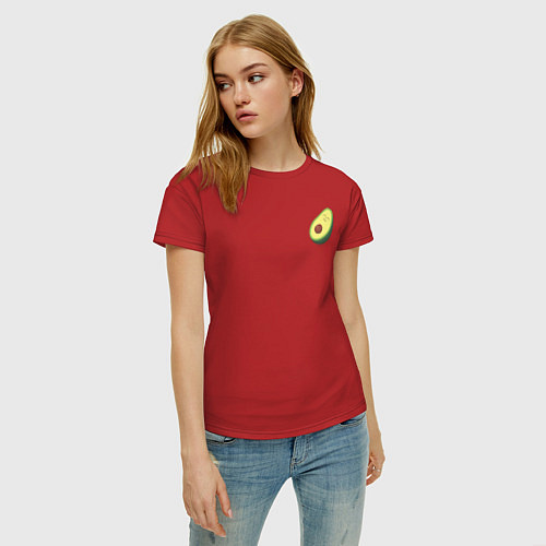Женская футболка Авокадо / Красный – фото 3