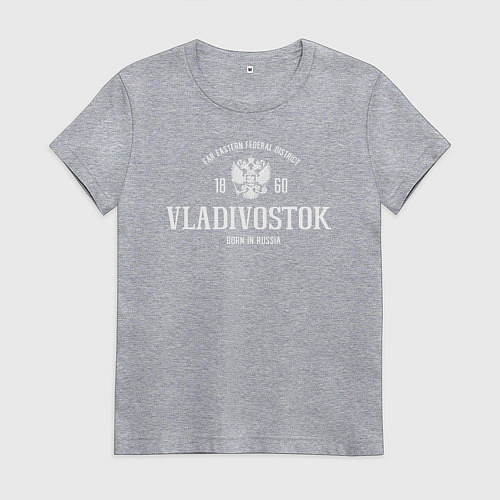 Женская футболка Владивосток Born in Russia / Меланж – фото 1