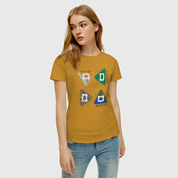Футболка хлопковая женская Adventure time, цвет: горчичный — фото 2