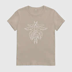 Футболка хлопковая женская EVA-Angel, цвет: миндальный