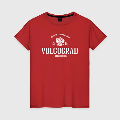 Женская футболка Волгоград Born in Russia / Красный – фото 1