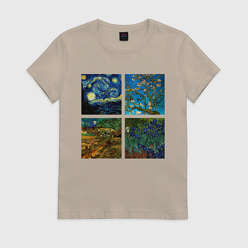 Женская футболка Ван Гог картины / Миндальный – фото 1