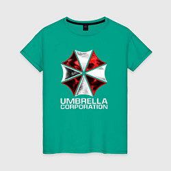 Футболка хлопковая женская UMBRELLA CORP, цвет: зеленый