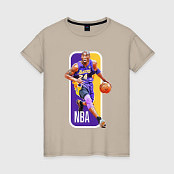 Футболка хлопковая женская NBA Kobe Bryant, цвет: миндальный