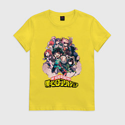 Футболка хлопковая женская Моя Геройская Академия, цвет: желтый
