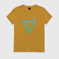 Футболка хлопковая женская Liquid Triangle, цвет: горчичный