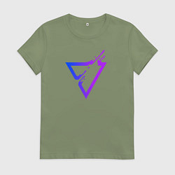Футболка хлопковая женская Liquid Triangle, цвет: авокадо