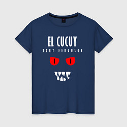 Футболка хлопковая женская EL CUCUY, цвет: тёмно-синий