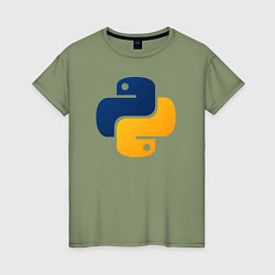 Футболка хлопковая женская Python, цвет: авокадо