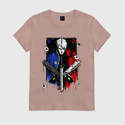 Футболка хлопковая женская DMC, цвет: пыльно-розовый