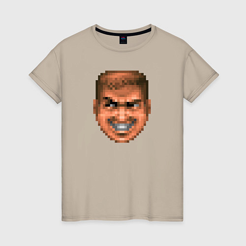 Женская футболка Doom Guy Happy Face / Миндальный – фото 1