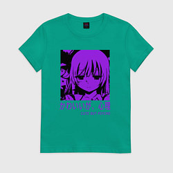 Футболка хлопковая женская Cute but psycho, цвет: зеленый