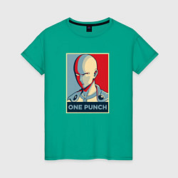 Футболка хлопковая женская ONE-PUNCH MAN, цвет: зеленый