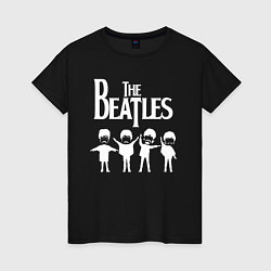 Футболка хлопковая женская Beatles, цвет: черный