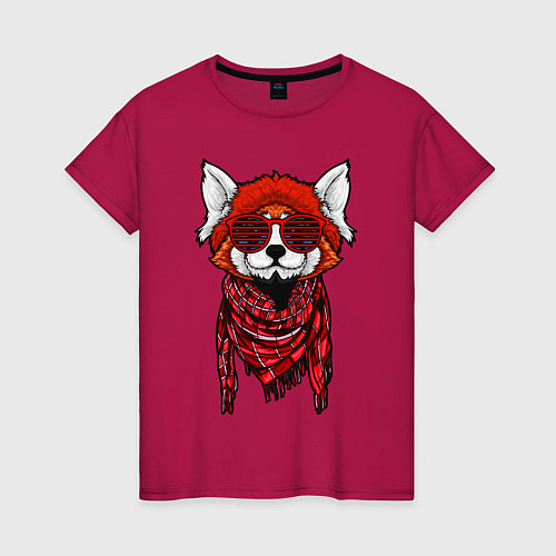 Женская футболка Красная панда / Маджента – фото 1