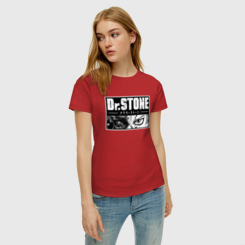 Женская футболка Доктор Стоун / Красный – фото 3