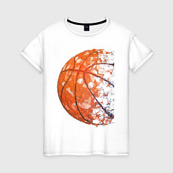 Футболка хлопковая женская BasketBall Style, цвет: белый