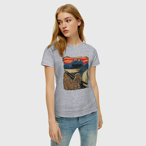 Женская футболка Печенька ван гога / Меланж – фото 3