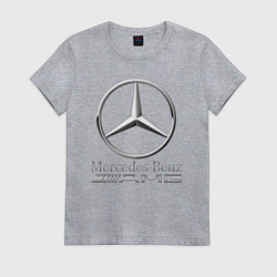 Футболка хлопковая женская MERCEDES-BENZ AMG, цвет: меланж