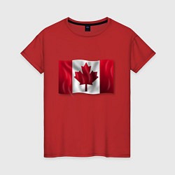 Футболка хлопковая женская Канада, цвет: красный