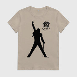 Футболка хлопковая женская Queen двусторонняя, цвет: миндальный