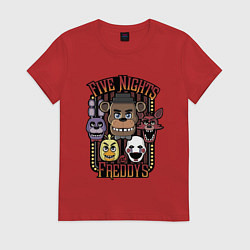 Футболка хлопковая женская FIVE NIGHTS AT FREDDYS, цвет: красный