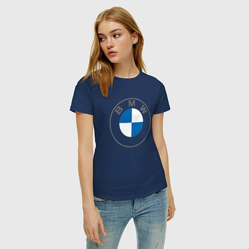 Женская футболка BMW LOGO 2020 / Тёмно-синий – фото 3