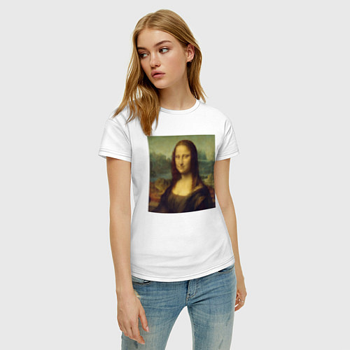 Женская футболка Mona Lisa pixels / Белый – фото 3