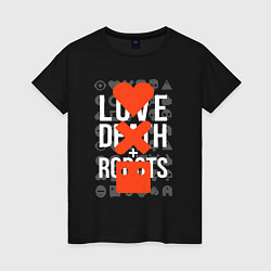 Футболка хлопковая женская LOVE DEATH ROBOTS LDR, цвет: черный
