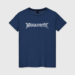 Футболка хлопковая женская Megadeth, цвет: тёмно-синий