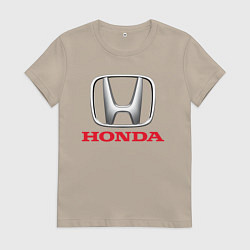 Футболка хлопковая женская HONDA, цвет: миндальный