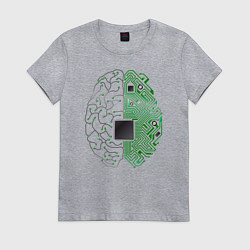 Футболка хлопковая женская Программист, цвет: меланж
