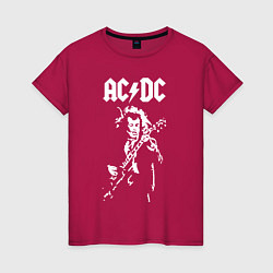 Футболка хлопковая женская ACDC, цвет: маджента