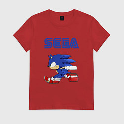 Футболка хлопковая женская SEGA, цвет: красный