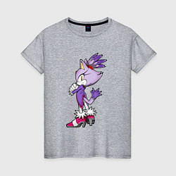 Футболка хлопковая женская SONIC Кошка Блейз, цвет: меланж