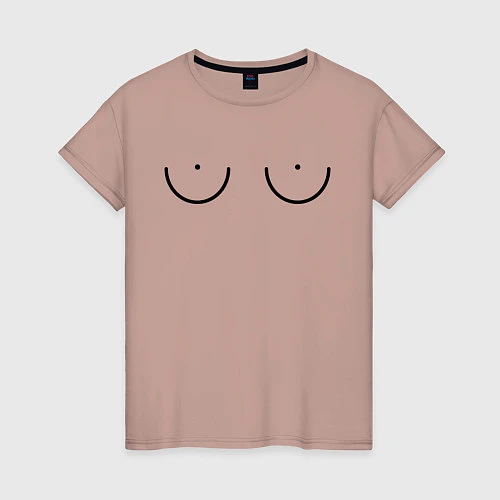 Женская футболка Груди / Пыльно-розовый – фото 1