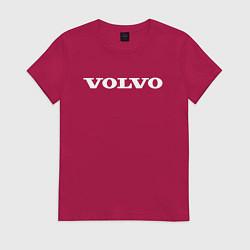 Футболка хлопковая женская VOLVO, цвет: маджента