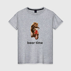 Футболка хлопковая женская Bear time, цвет: меланж