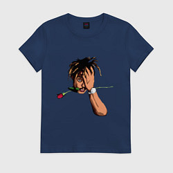 Футболка хлопковая женская Juice WRLD, цвет: тёмно-синий