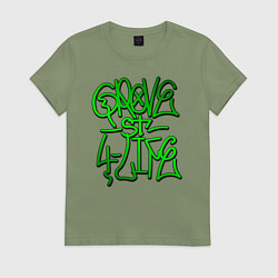 Футболка хлопковая женская GTA Tag GROVE, цвет: авокадо