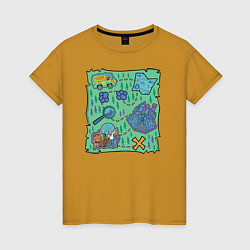 Футболка хлопковая женская Scooby-Doo Map, цвет: горчичный
