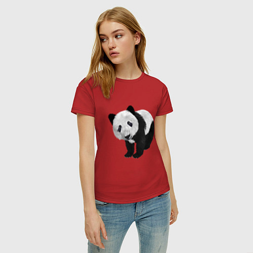 Женская футболка Панда / Красный – фото 3