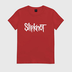 Футболка хлопковая женская SLIPKNOT НА СПИНЕ, цвет: красный