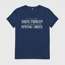 Футболка хлопковая женская Если не можешь решить проблемы, цвет: тёмно-синий