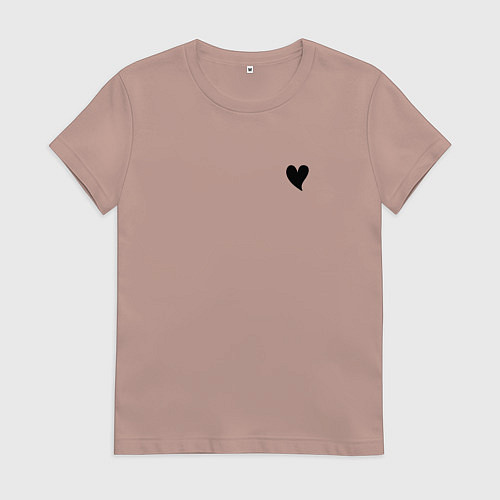 Женская футболка СЕРДЕЧКО / Пыльно-розовый – фото 1