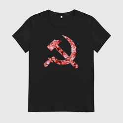 Футболка хлопковая женская Ахегао СССР, цвет: черный