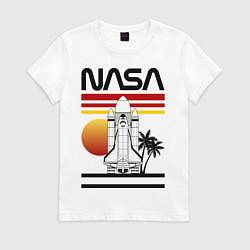 Футболка хлопковая женская NASA, цвет: белый